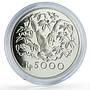 Indonesia 5000 rupiah Conservation Orangutan Monkey Fauna proof silver coin 1974