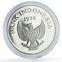 Indonesia 5000 rupiah Conservation Orangutan Monkey Fauna proof silver coin 1974