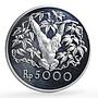 Indonesia 5000 rupiah Conservation Orangutan Monkey Fauna proof silver coin 1974
