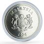 Malaysia 25 ringgit Conservation Wildlife Hornbill Bird Fauna silver coin 1976