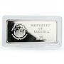 Liberia 10 dollars Lunar Year of the Tiger Lying Tiger proof silver coin 2010