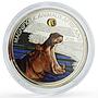 Niger 1000 francs Conservation Wildlife Hippo Fauna w/ Crystal silver coin 2012