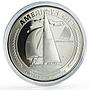 American Samoa 25 dollars America Cup Yachting Ship 5 oz proof silver coin 1988