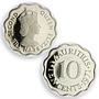 Mauritius 10 cents Republic Coinage Queen Elizabeth PR66 PCGS CuNi coin 1971