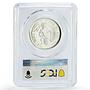 Peru 1/2 inti Indian Pachacutec Yupanki MS64 PCGS silver coin 1989