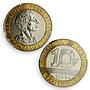 France 10 francs Montesquieu 300th Anniversary MS65 PCGS bimetal coin 1989