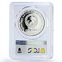 Vietnam 100 dong Seafaring Dragon Boat Ship Small PR69 PCGS silver coin 1988