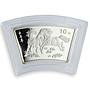 China 10 yuan Lunar Calendar Year of the Horse Fan Shape proof silver coin 2002