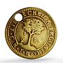 Central America Costa Rica 1/2 escudo Radiant Sun Holed KM-13 gold coin 1848