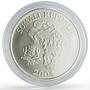 Somalia 10 dollars African Wildlife Three Monkeys Fauna Matte silver coin 2004