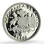 Chile 5 pesos Naval Academy 150th Anniversary Arturo Prat proof silver coin 1968