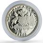 Chile 5 pesos Naval Academy 150th Anniversary Arturo Prat proof silver coin 1968