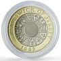 Jersey 2 pounds Queen Elizabeth 12 Parish Crests KM-99 bimetal coin 1997