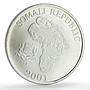 Somalia 10 dollars African Wildlife Three Monkeys Fauna Matte silver coin 2001