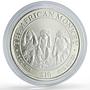 Somalia 10 dollars African Wildlife Three Monkeys Fauna Matte silver coin 2001