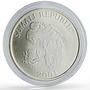 Somalia 10 dollars African Wildlife Three Monkeys Fauna Matte silver coin 2001