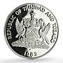 Trinidad Tobago 5 dollars Independence Anniversary Ibis Bird PR silver coin 1982