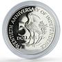 Trinidad Tobago 5 dollars Independence Anniversary Ibis Bird PR silver coin 1982