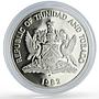 Trinidad Tobago 5 dollars Independence Anniversary Ibis Bird PR silver coin 1982