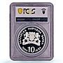 Bulgaria 10 leva National Theater Ivan Vazov Piefort PR67 PCGS silver coin 2004