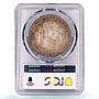 Philippines 1 peso Spanish Coinage Child Alfonso XIII AU55 PCGS silver coin 1897