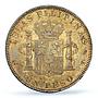 Philippines 1 peso Spanish Coinage Child Alfonso XIII AU55 PCGS silver coin 1897
