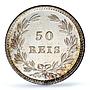 Portugal 50 reis King Luiz Luis I Coinage KM-506 MS65 PCGS silver coin 1874