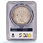 El Salvador 1 peso Cristobal Colon Large Bust KM-115 MS62 PCGS silver coin 1911
