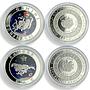 Armenia 100 dram x 12 Set Zodiac Signs Star-shaped Inserts silver coin 2007 - 08