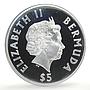 Bermuda 5 dollars Fitted Dinghy Racing 100th Anniversary Ships silver coin 2003