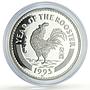 Mongolia 50 togrog Lunar Calendar Year of the Rooster proof silver coin 1993