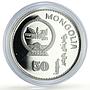 Mongolia 50 togrog Lunar Calendar Year of the Rooster proof silver coin 1993