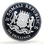 Somalia 100 shillings African Wildlife Elephant Fauna proof silver coin 2009