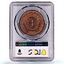 Paraguay 4 centesimos Republic Coinage SHAW Variety MS64 PCGS bronze coin 1870