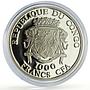 Congo 1000 francs Easter Jesus Christ Religion Holidays proof silver coin 2011