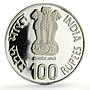 India 100 rupees UNICEF Save the Children Child Year proof silver coin 1981