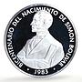 Panama 20 balboas Simon Bolivar 200th Birth Politics proof silver coin 1983