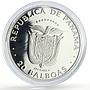 Panama 20 balboas Conquistador Vasco Nunez de Balboa proof silver coin 1984