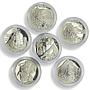 South Africa x 6 Set Anglo-Boer War Military proof silver medals coins 1999