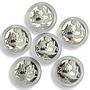 South Africa x 6 Set Anglo-Boer War Military proof silver medals coins 1999