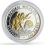 Somalia 100 shillings African Wildlife Elephant Fauna Gilt silver coin 2009