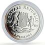 Somalia 100 shillings African Wildlife Elephant Fauna Gilt silver coin 2009