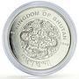 Bhutan 300 ngultrum Lunar Calendar Year of the Rat Mouse proof silver coin 1996