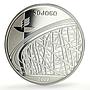 Georgia 20 lari Beijing Olympic Games Stadium Runners proof silver coin 2008