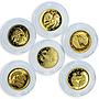Ukraine 2 grivnas Signs of the Zodiac set of 12 gold coins 2006