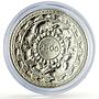 Sri Lanka Ceylon 5 rupees Buddhism 2500 Years Animals Religion silver coin 1957