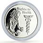 Zambia 500 kwacha Human Rights Health Healthcare Politics proof silver coin 1994