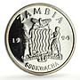 Zambia 500 kwacha Human Rights Work Weaver Bird Fauna proof silver coin 1994