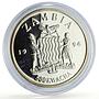 Zambia 500 kwacha Human Rights Work Weaver Bird Fauna proof silver coin 1994