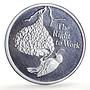 Zambia 500 kwacha Human Rights Work Weaver Bird Fauna proof silver coin 1994